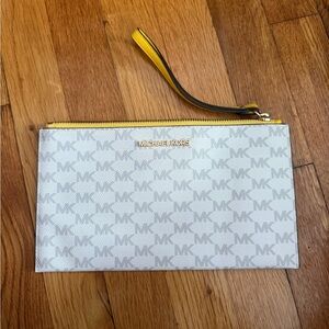 Michael Kors White and Yellow Clutch